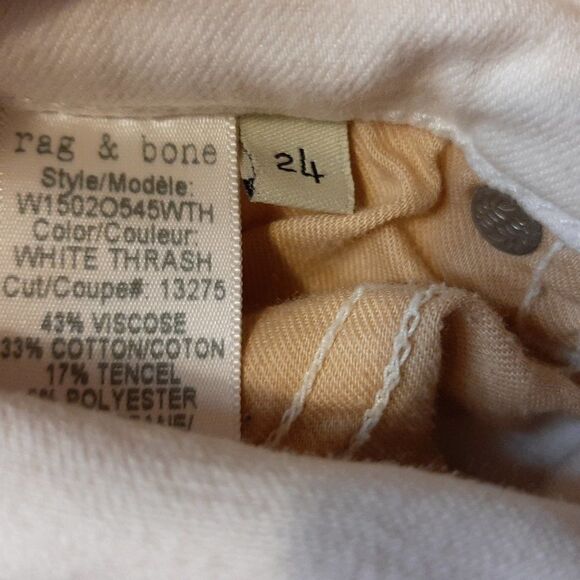 Rag & Bone White Thrash Destroyed Skinny sz 24 - Picture 8 of 8